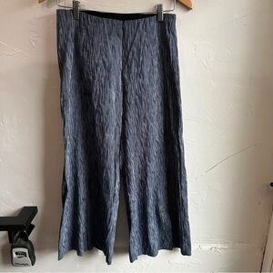 Porto San Francisco Blue and White Japanese Fabric Pants with Front Slits Sz 1/S